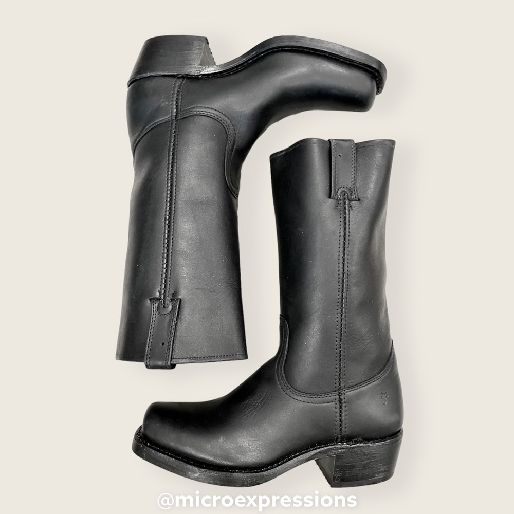 Frye Campus Cavalry 12L Black Real Leather Vintage Tall Knee High Comfy Boot - Picture 16 of 16
